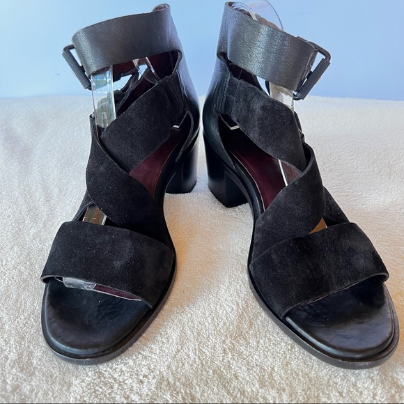 RAG & BONE CHUNKY STRAPPY BLACK LEATHER SUEDE MADRID CITY SANDAL SIZE 40 - Picture 5 of 13